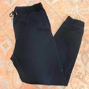 Original Use Black Men's Cotton Jogger Pants with Drawstring Waist